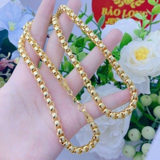 Dây Chuyền Nam Mạ Vàng 18K Chữ Công Tròn 2 Lượng Khóa Rồng Bền Đẹp Sang Trọng