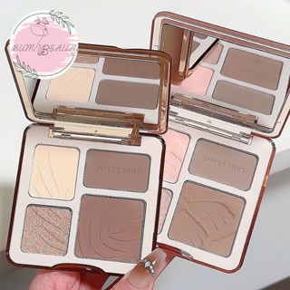  Bảng tạo khối phấn bắt sáng Sweet Mint 4 ô hàng nội địa Trung Bảng phấn mắt Sweet Mint tạo khối hiệu ứng 3D siêu mịn lì 