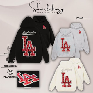  Áo Hoodie LA Kim Tuyến Hồng- Hoodie Nam Nữ LA Chất Liệu Nỉ Bông Mịn Dày Dặn Full Tag Mạc 