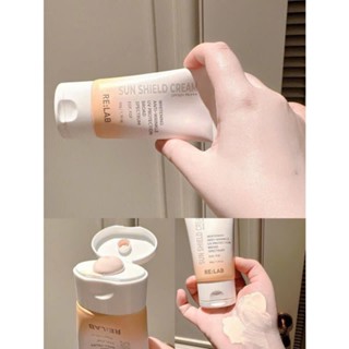 Kem chống nắng RE:LAB SUN SHIELD CREAM 50g nâng tông dưỡng trắng phục hồi dưỡng trắng, cấp ẩm_chống nắng relab