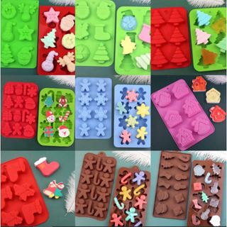  Khuôn Silicon Noel Giáng Sinh Dễ Thương Làm Socola Thạch Rau câu Pudding Làm Xà Bông CAKESHOP 