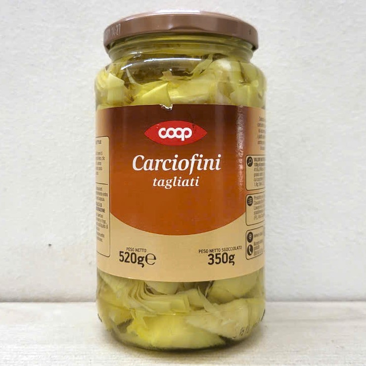 COOP (LỌ LỚN 520g) HOA A TI SÔ CẮT LÁT NGÂM DẦU HƯỚNG DƯƠNG Artichoke Hearts Marinated in Oil