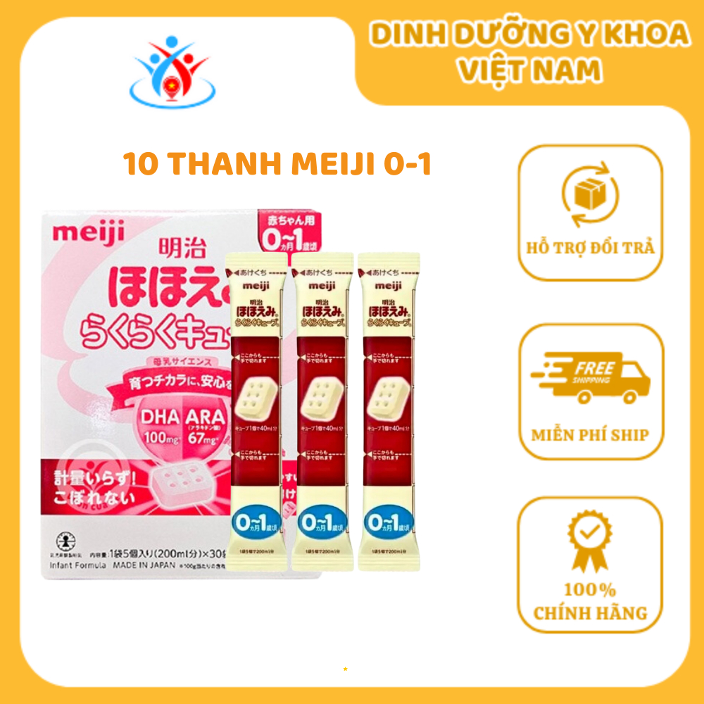 10 thanh Meiji số 0 - Sữa Meiji nội địa dành cho trẻ từ 0-1 tuổi