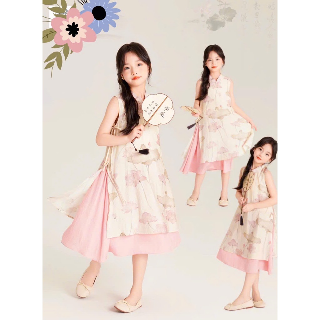 Áo dài lá sen thướt tha xinh xắn cho bé