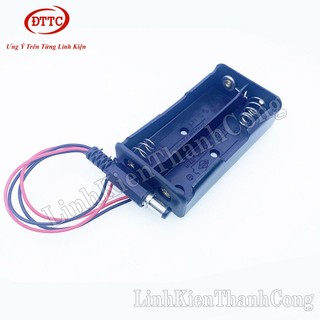 Bộ 2 Chiếc Đế Pin 18650 2 Cell Nối Tiếp Có Giắc DC