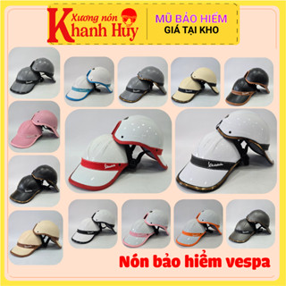  Nón bảo hiểm lưỡi trai Vespa cao cấp Mũ bảo hiểm nón kết cá tính thời trang dành cho cả nam và nữ 