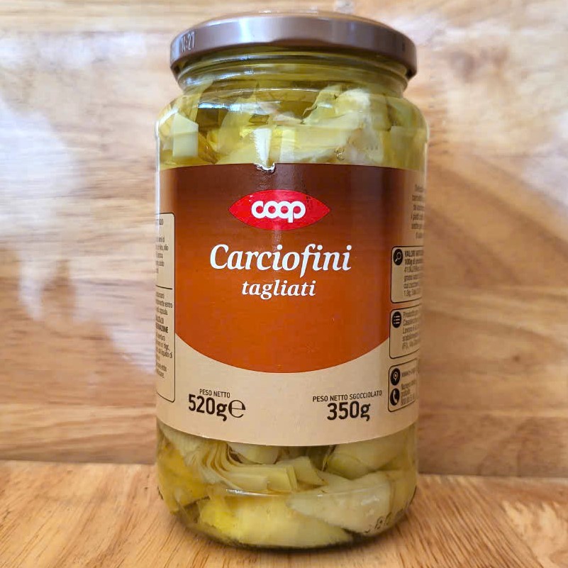 COOP [LỌ LỚN 520g] HOA A TI SÔ CẮT LÁT NGÂM DẦU HƯỚNG DƯƠNG [ITALIA] Artichoke Hearts Marinated in O