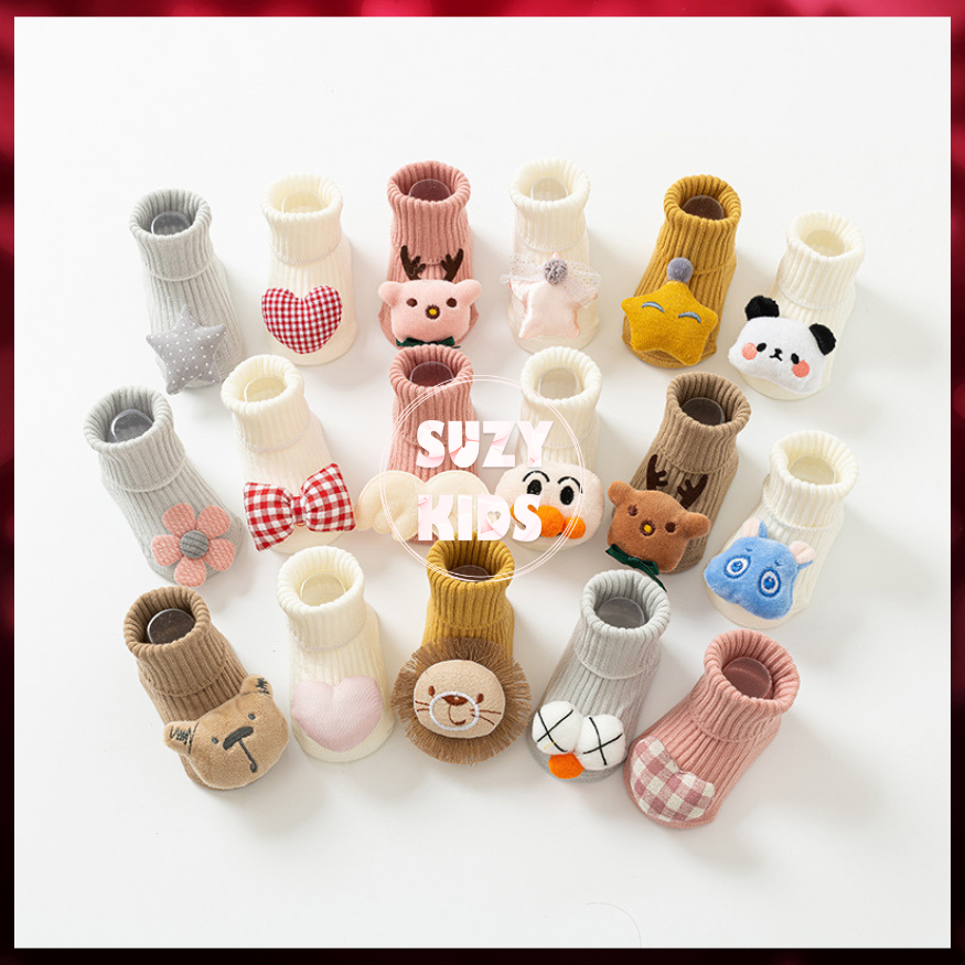  Tất Vớ Hình Thú Cho Bé Trai Bé Gái Tất Bông Giữ Ấm Cho Bé Chống Trơn Trượt V47 