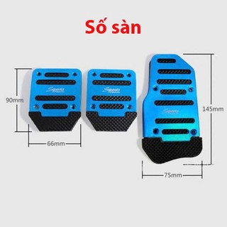 Ốp chân phanh ga côn cho xe số tự động (Màu bạc)