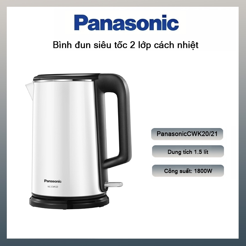 COD Panasonic bình đun nước siêu tốc 1.5L 1800w CWK20, CWK21