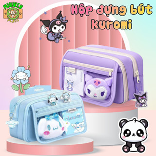Túi Đựng Bút Kuromi Capybara Vải Canva Dày Dặn Chống Thấm Nước 9 Ngăn Tiện Lợi, Hộp Bút Cho Học Sinh Sinh Viên