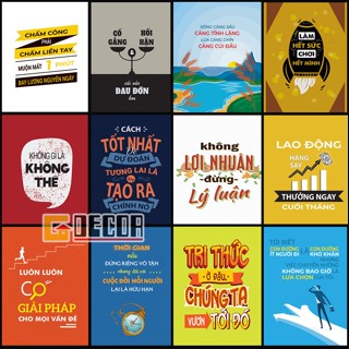  Tranh treo tường canvas 1 bức tạo động lực DL03 tranh slogan trang trí văn phòng tranh cổ động chữ 