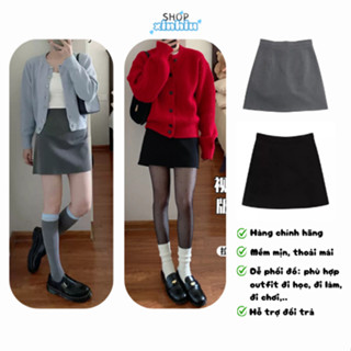 Chân Váy Ngắn Chữ A XINHIU SHOP Cạp Cao Có Quần Bảo Hộ Form Basic Tôn Dáng, Đầm Cạp Liền Dày Dặn CV04