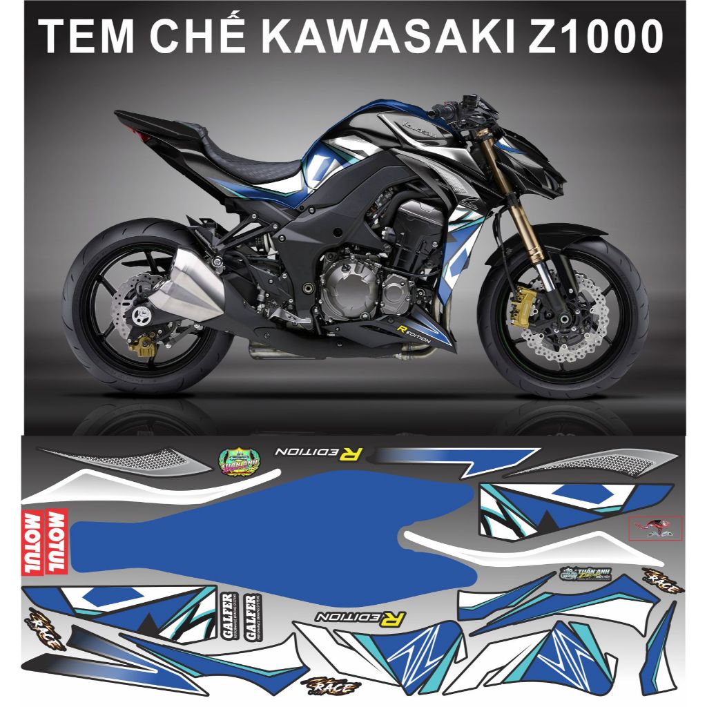 Tem Rời Z1000 đa dạng màu sắc kết hợp các chi tiết độc lạ - nhãn dán decal