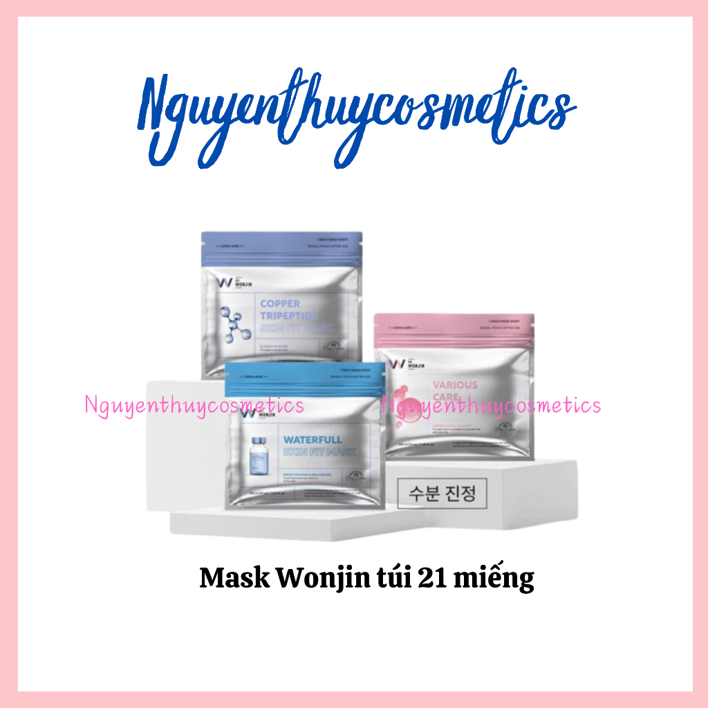 Mặt nạ dưỡng da Wonjin Waterfull Skin Fit Mask túi 21 miếng