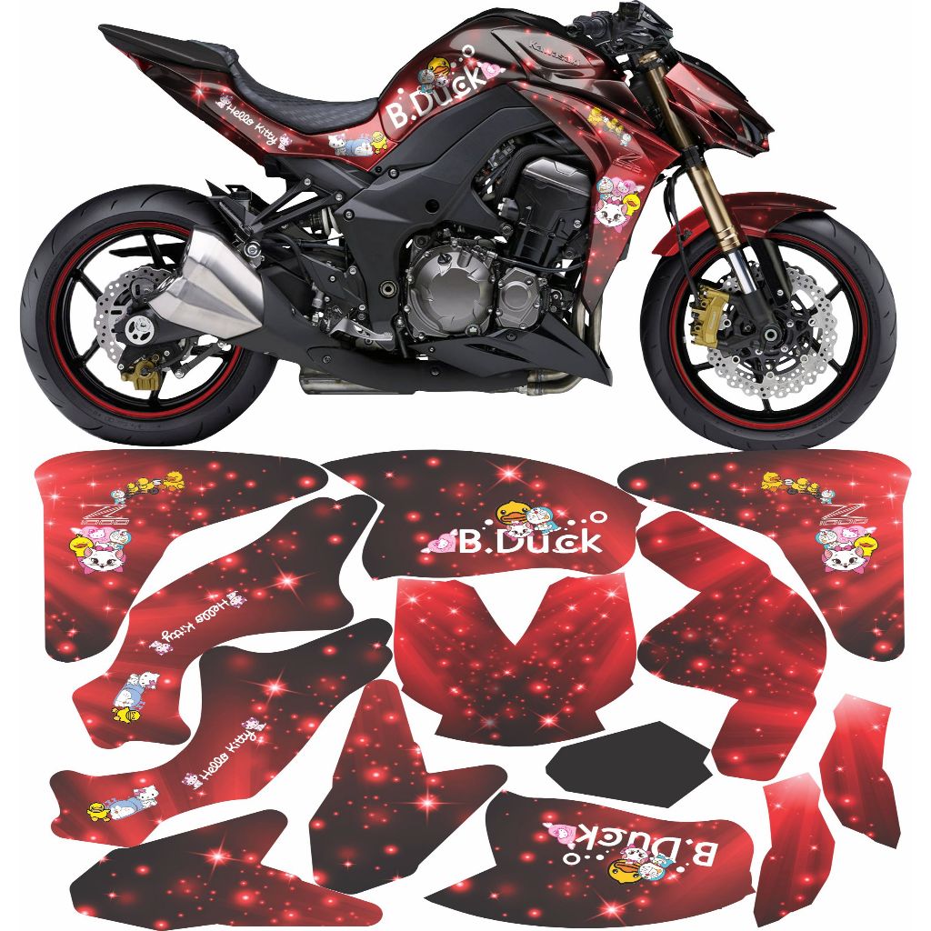 Tem Trùm Z1000 Đỏ Đen Cực dễ thương và độc lạ  -nhãndán decal
