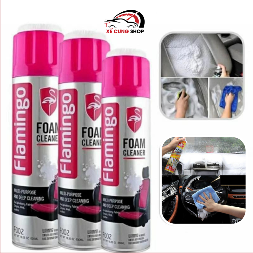 Bình Xịt Tẩy Đa Năng Dạng Bọt Flamingo F002 650ml - Vệ Sinh Nội Thất Oto, Nội Thất Gia Đình