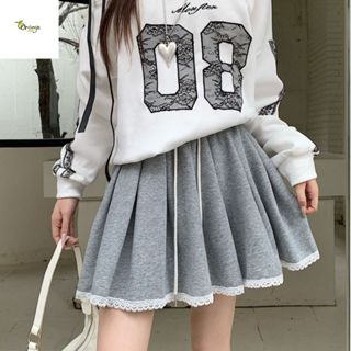 Chân Váy Nữ (Kèm Quần) 2 Lớp, Chân Váy Xếp Ly Xoè Dày Dặn Phối Viền Ren Chất Thun Mịn Mát Hàng Qccc Trẻ Trung Orangeclos