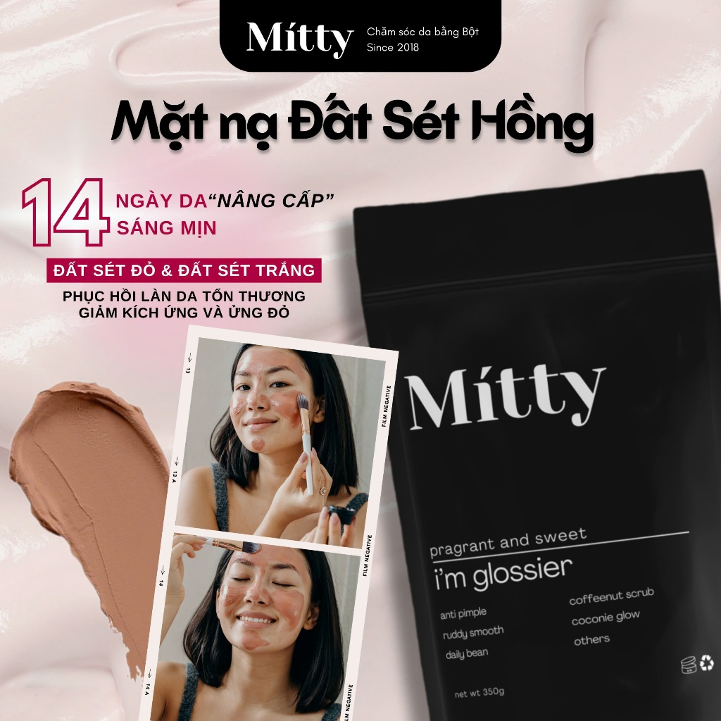 Pink Clay Mask - Đất Sét Hồng Pháp Mitty