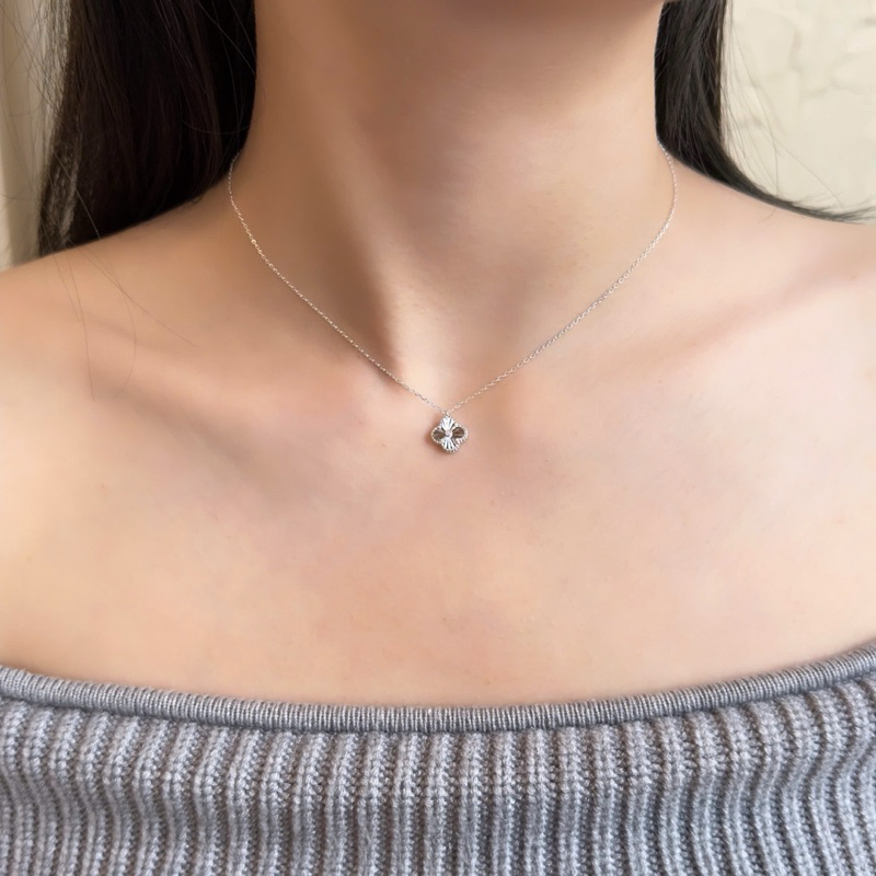 Dây chuyền bạc nữ cỏ bốn lá xinh xắn - Trang Sức MINA JEWELRY