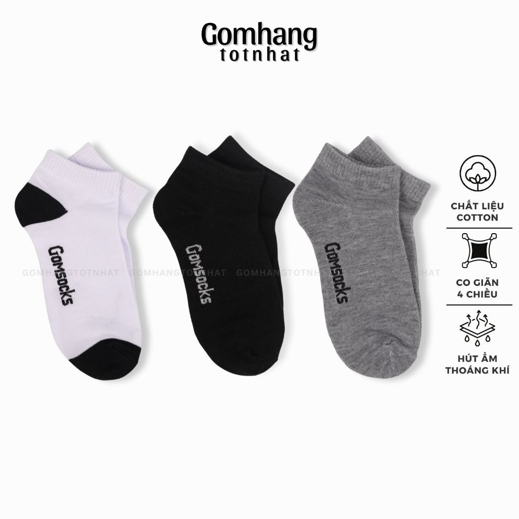 Tất chân nam cổ ngắn basic đa dụng, vớ nam cổ dài vải chất liệu cotton khử mùi - GOMSOCKS-1DOI