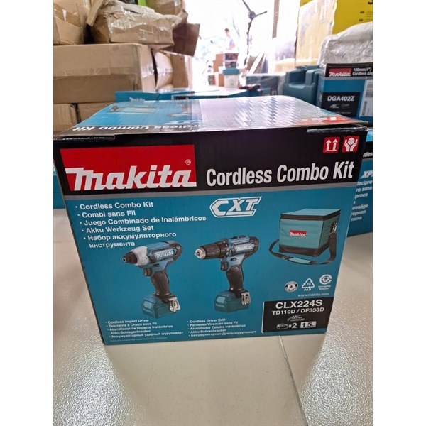 Bộ máy khoan vặn vít dùng pin Makita CLX224S (12V) (TD110D+DF333D)