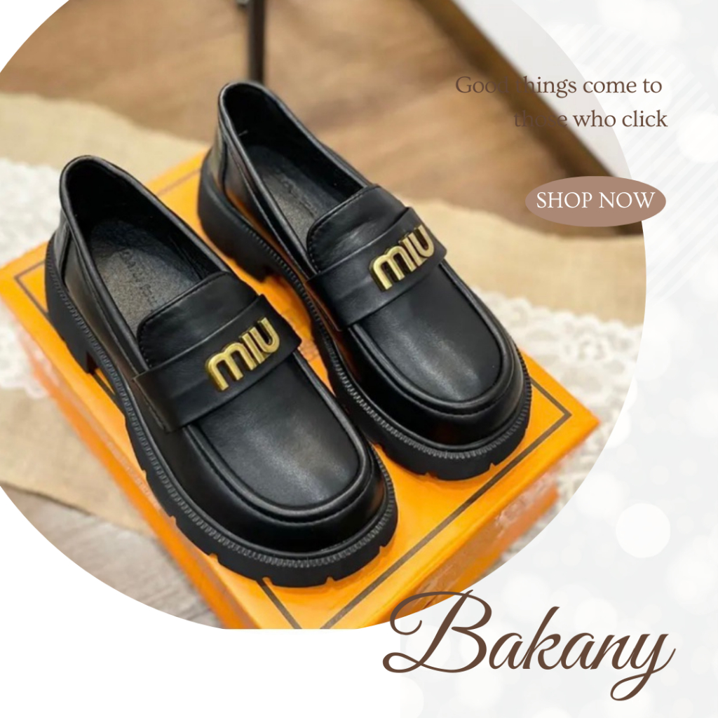 Giày Oxford Nữ Miu Miu, Giày Da Nữ Đế Cao Miu 2 Loại Da Bóng Mờ Bản C.Cấp Full Box