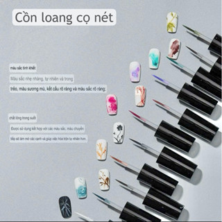 Set cồn loang cọ nét XEIJAYI 15 chai vẽ móng , thiết kế đầu cọ lông mảnh dễ loang màu