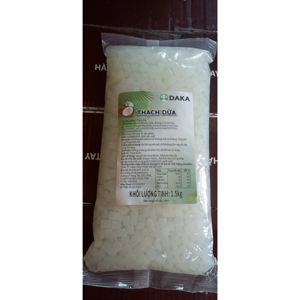 Thạch dừa DK túi 1.5kg (Giống Mixue)