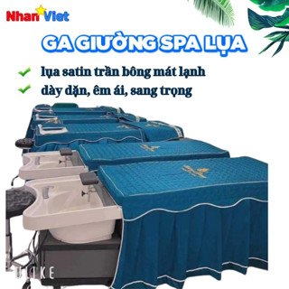 GA PHỦ GIƯỜNG SPA LỤA | trần bông kèm vỏ gối | kích thước theo yêu cầu