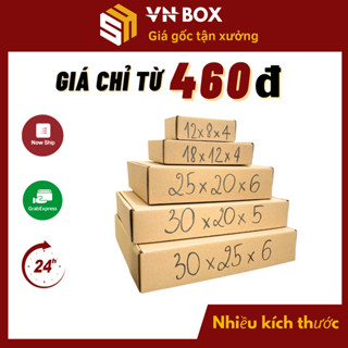 Combo 20 Hộp carton nắp gài pizza nhiều kích thước hộp nắp cài đóng quần áo handmade giá rẻ - VN BOX