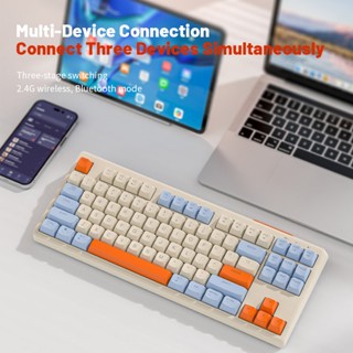 Bàn Phím Bluetooth Không Dây M87 LED PIN Sạc Bàn Phím Cơ Kết Nối Đa Năng Chơi Game BH 12 tháng