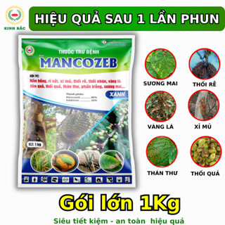 PHÒNG và DIỆT Nấm bệnh - Mancozeb xanh, GÓI LỚN 1 KG, thán thư, xì mù, thối quả, đốm quả, v.v.