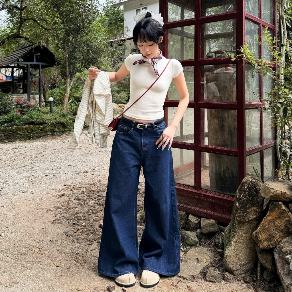 Quần Jeans Ống Rộng Ver 2 WIDE LEG  Calem.Club tôn dáng cạp cao form unisex nam nữ | BigBuy360 - bigbuy360.vn