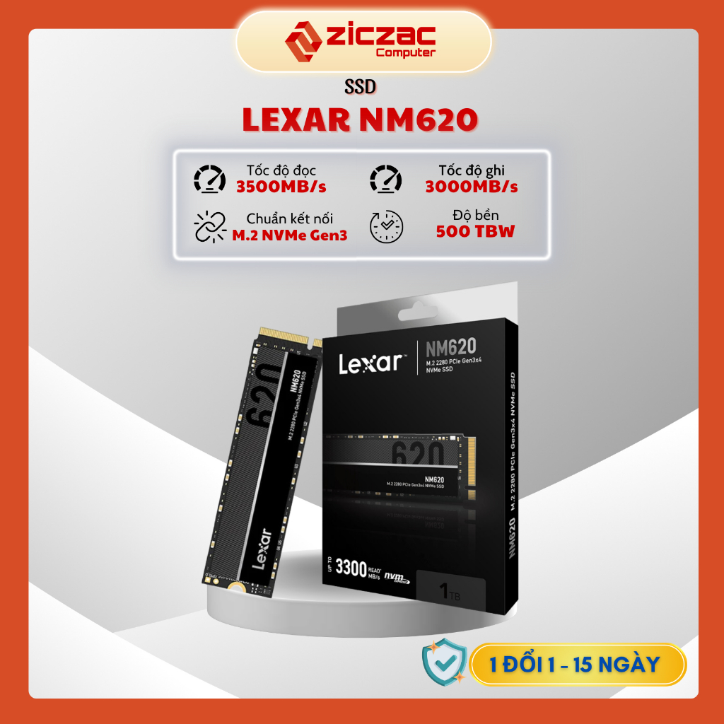 Ổ cứng SSD LEXAR NM620 256GB 512GB 1TB NVME PCIE 3.0X4 tốc độ 3500MB/s - bảo hành 60 tháng