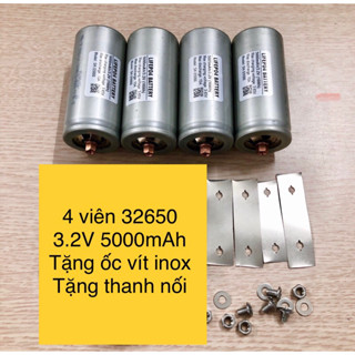 4 viên 32650 3.2V 5000mAh tuyệt đẹp tặng kèm ốc vít thanh nối