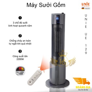 Máy Sưởi Gốm UNIE UE-129 Công Suất 2200W ,3 Chế Độ Sưởi - Quạt Sưởi Gốm Unie Tích Hợp Chức Năng Phun Sương Tạo Ẩm