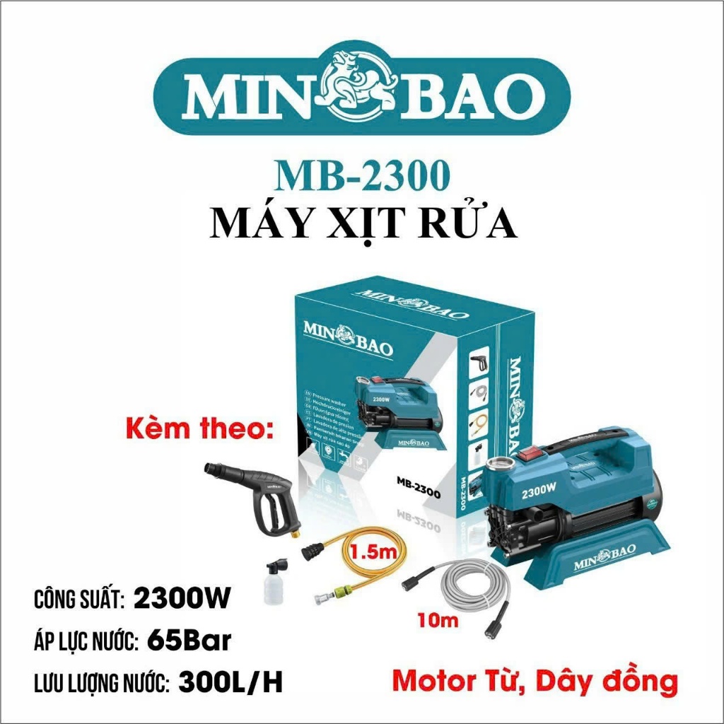 MB-2300 Máy rửa xe 2300w Minbao nhỏ gọn (lõi đồng)