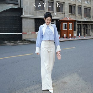 Quần JEAN KAYLIN Basic form suông ống loe chất vải denim dầy dặn phong cách - N2153