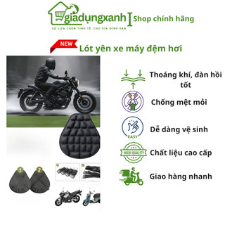  Đệm Lót Yên Xe Máy Bơm Hơi Đàn Hơi cao cấp đệm yên trước  Kèm bơm tích hợp trên đệm  - Ngồi Cả Ngày Không Mỏi 