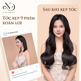 Tóc giả Tóc Kẹp 9 phím mảnh xoăn lơi - Nguyen Dolly Official - Độ dài 45 - 50- 55cm