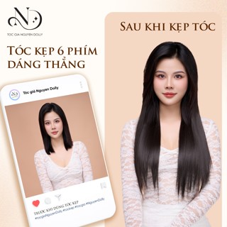 Tóc giả tóc kẹp 6 phím dáng thẳng - Nguyen Dolly Official - Độ dài 40-45-50cm
