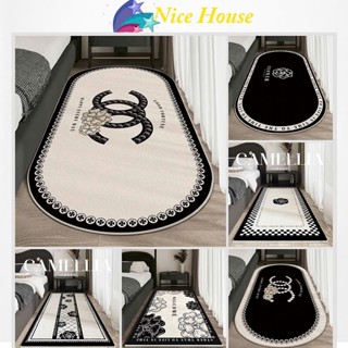 Thảm Lau Chân Lông Cừu in 5D Thảm Chân Giường Decor Trang Trí phòng Ngủ size 50x120cm _ Nice House