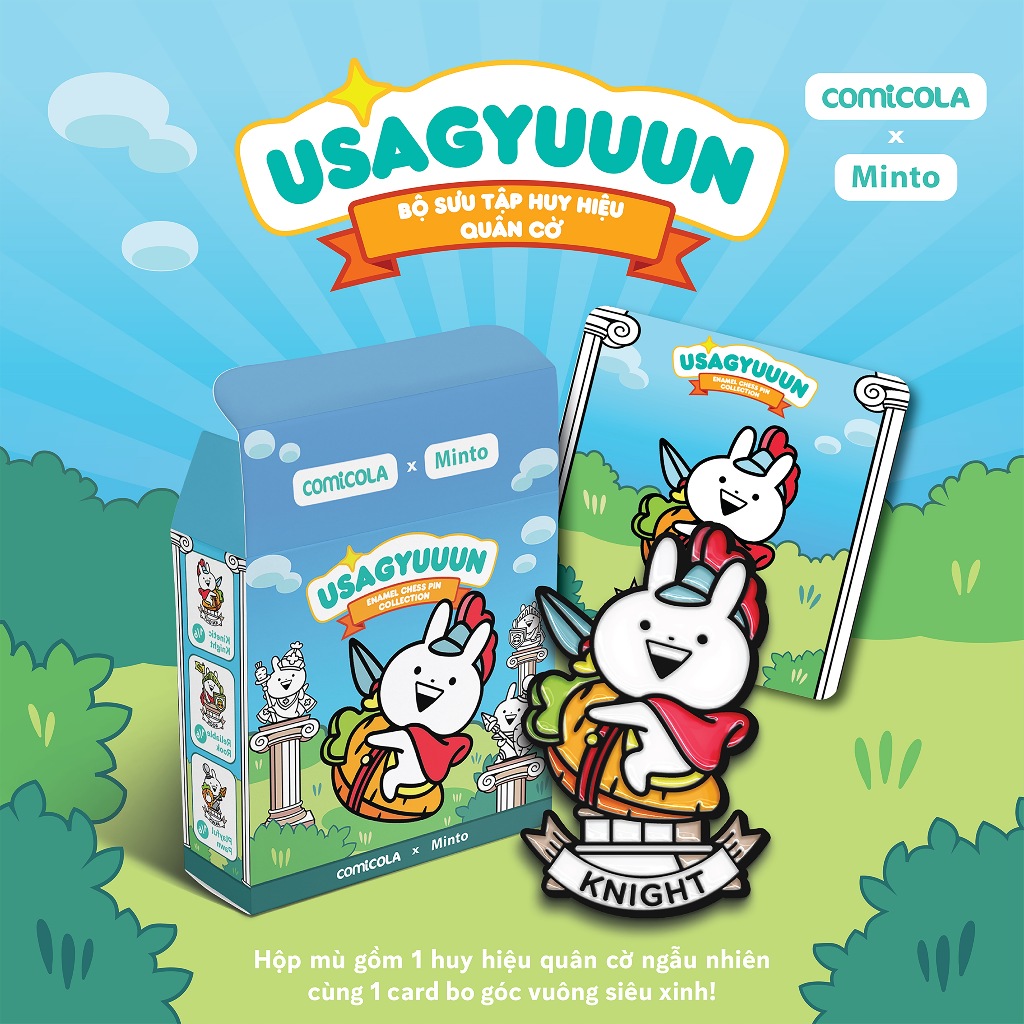 Usagyuuun Enamel Pin -  1 hộp blindbox nằm trong bộ huy hiệu nhân vật Usagyuuun - Comicola