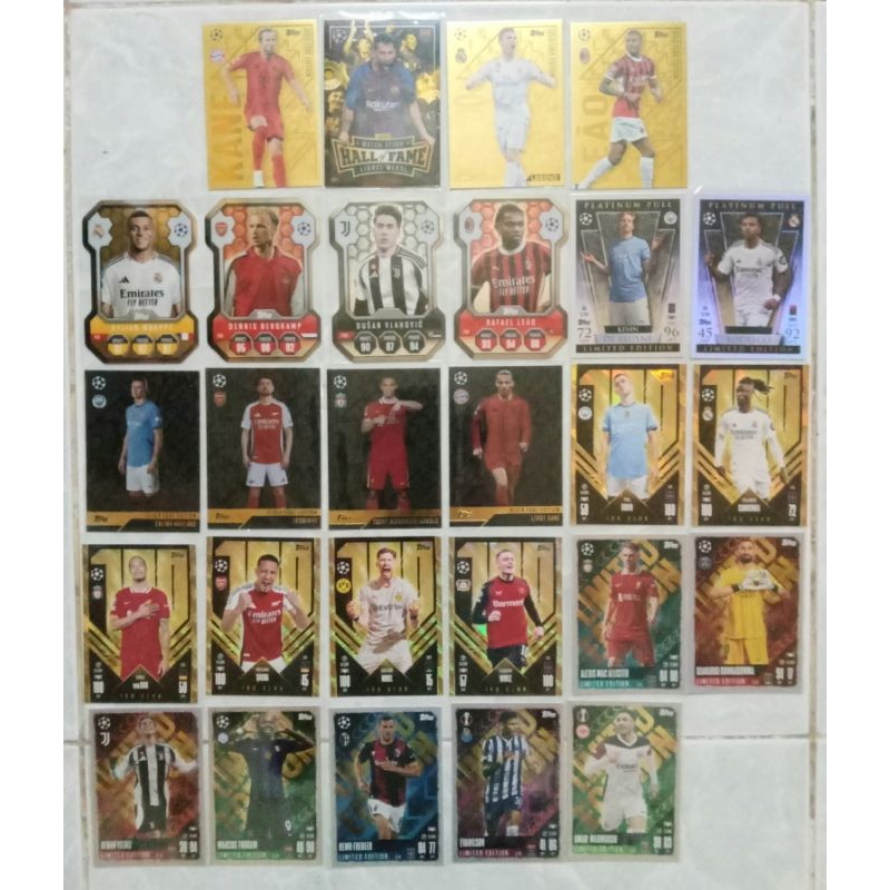 Thẻ cầu thủ bóng đá match attax 24/25 - thẻ lấp lánh