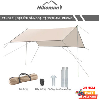 Tấm tăng lều tank bạt che nắng chống mưa, bạt lót cắm trại du lịch dã ngoại dày rộng màu kaki mát mẻ
