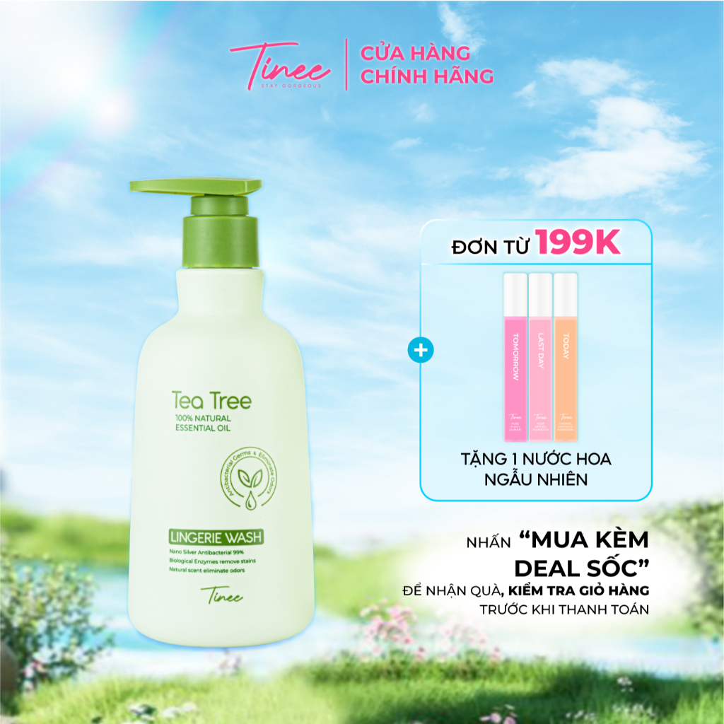 Nước Giặt Đồ Lót Tràm Trà - Nano Bạc Tinee X2 Khả Năng Kháng Khuẩn, Làm Sạch, Khử Mùi (280ml/ chai)