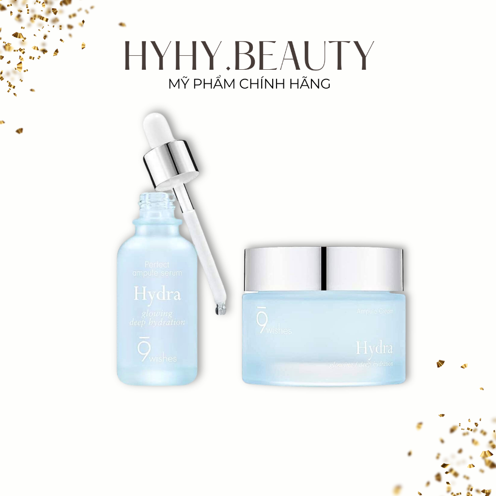 Serum, Kem dưỡng cấp ẩm 9WISHES HYDRA AMPULE CREAM, PERFECT AMPOULE SERUM