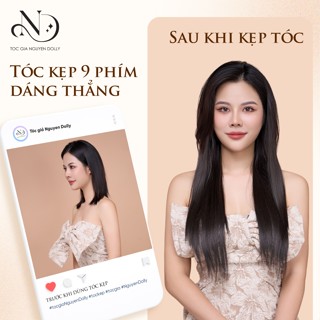 Tóc giả Tóc Kẹp 9 phím dáng thẳng - Nguyen Dolly Official- Độ dài 40-45-50 cm
