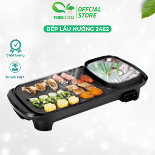 Bếp Lẩu Nướng Dài 2in1 TUIDO SHOP  Công Suất 1300w Mặt Chống Dính Truyền Nhiệt Nhanh Tiết Kiệm Điện